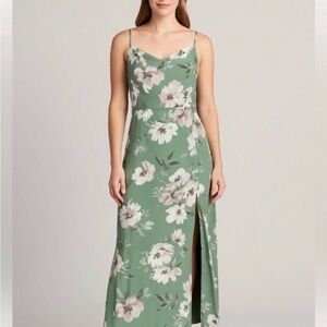 Abercrombie & Fitch Sage Green Floral Slip Maxi Dress